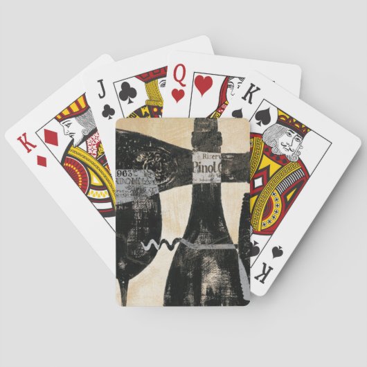 ワイン・ボトルおよびガラス トランプ (裏面)