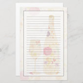 ワイン・ボトルおよびガラス 便箋 (正面/裏面)