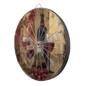 ワイン・ボトルおよびワイングラス ダーツボード (正面右)