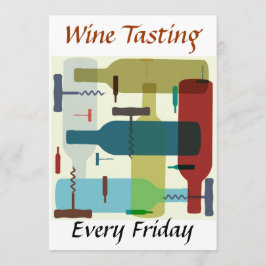 ワイン・ボトルのテーマの招待 招待状