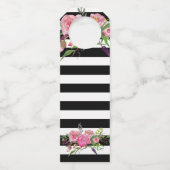 ワイン・ボトルのメッセージカードを縞で飾り、開花します ボトルネックタグ (裏面)