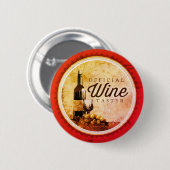 ワイン・ボトルの公式のワインのテースターボタン 缶バッジ (正面&裏面)