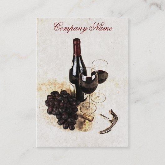 ワイン・ボトルの名刺のテンプレート 名刺 (正面)