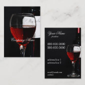 ワイン・ボトルの名刺のテンプレート 名刺 (正面/裏面)
