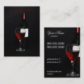 ワイン・ボトルの名刺のテンプレート 名刺 (正面/裏面)