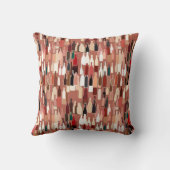 ワイン・ボトル、アース・カラー、テラコッタ背景 クッション (裏面)