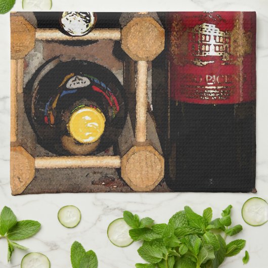 ワイン・ボトル キッチンタオル (折り畳み)