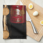 ワイン・ボトル キッチンタオル (四つ折り)