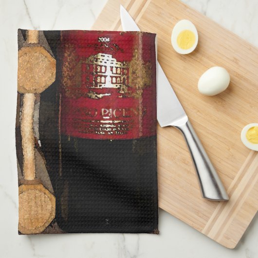 ワイン・ボトル キッチンタオル (四つ折り)