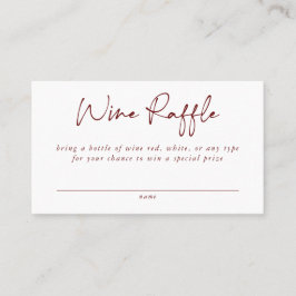 ワイン・ラッフル・エンクロージャ・カード 名刺