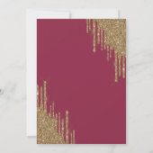 ワイン ローズ グリッター ドリップ ブランシュ バブル 招待状 (裏面)