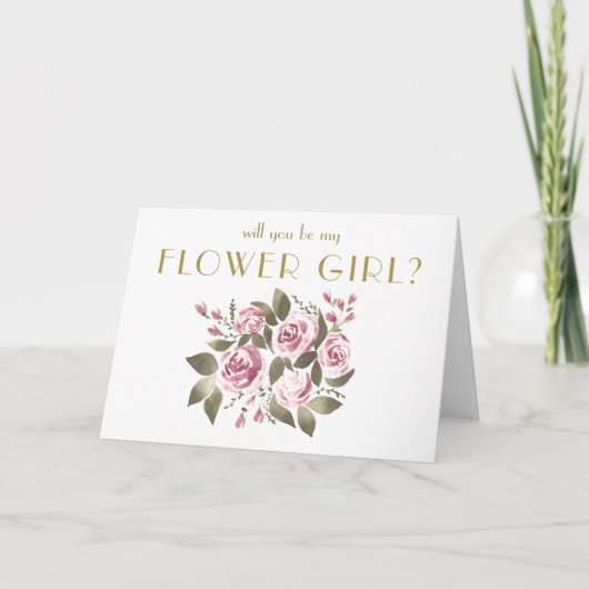 ワイン ローズ ブーケ 花嫁の花を私に持ってきてくれますか？ 招待状 (正面)