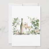ワイン＆ワイングラス グリーン フラワー ブランシュ＆バブル 招待状 (裏面)