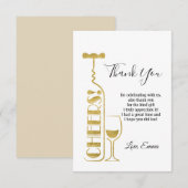 ワイン、乾杯の感謝カード 招待状 (正面/裏面)