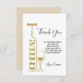 ワイン、乾杯 感謝カード 招待状 (正面/裏面)