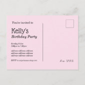 ワイン、大人の誕生日、 インビテーションポストカード (裏面)