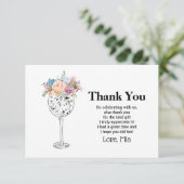 ワイン, 大人の誕生日, 結婚式, 花 サンキューカード (スタンド正面)