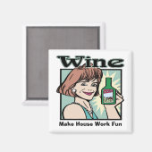 ワイン、家事おもしろいの作成、編集文字 マグネット (正面/裏面)