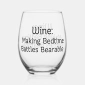 ワイン：就寝時のバトルを耐え忍ぶ ステムなしワイングラス (裏面)