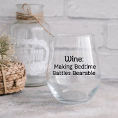 ワイン：就寝時のバトルを耐え忍ぶ ステムなしワイングラス
