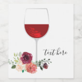 ワイン，成人の誕生日，結婚s,フローラワインラベル ワインラベル (シングルラベル)