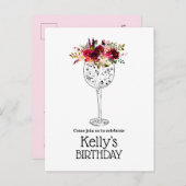 ワイン，成人誕生日 インビテーションポストカード (正面/裏面)