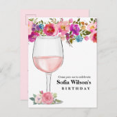 ワイン，成人誕生日，結婚フローラ インビテーションポストカード (正面/裏面)