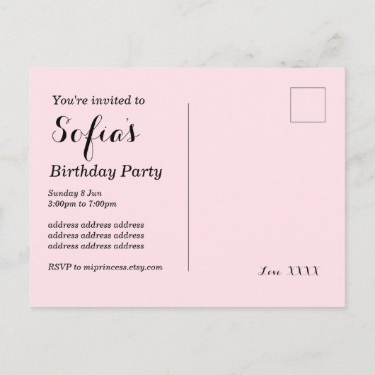 ワイン，成人誕生日，結婚フローラ インビテーションポストカード (裏面)