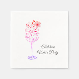 ワイン，成人誕生日，結婚フローラ スタンダードカクテルナプキン