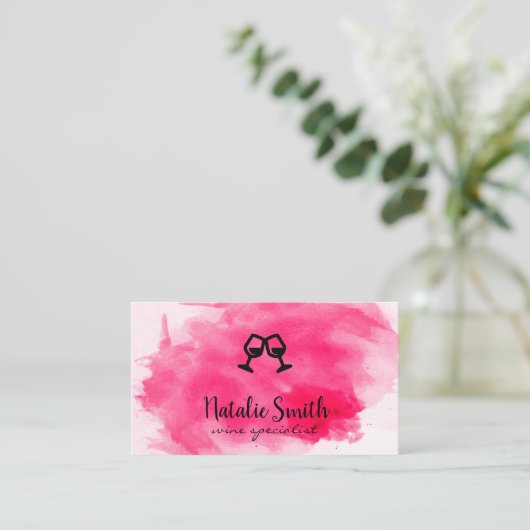 ワイン |水彩 |応援 名刺 (スタンド正面)