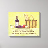 ワイン、油、パン キャンバスプリント (正面)
