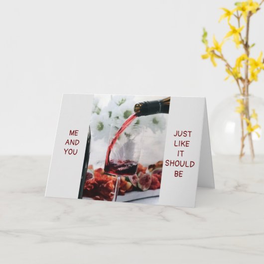 **ワイン、私たち2人と足の指** カード (黄色い花)