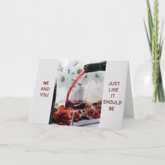 **ワイン、私たち2人と足の指** カード (正面)