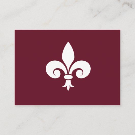 ワイン（紋章の）フラ・ダ・リ結婚座席表 プレイスカード (裏面)