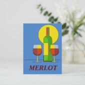 ワイン、編集文字 ポストカード (スタンド正面)