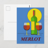 ワイン、編集文字 ポストカード (正面/裏面)