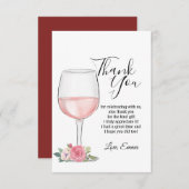 ワイン、花束、感謝カード 招待状 (正面/裏面)