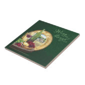 ワイン、葡萄、チーズ、静物 タイル (側面)