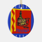 ワイン、追加、編集文字 セラミックオーナメント (右)