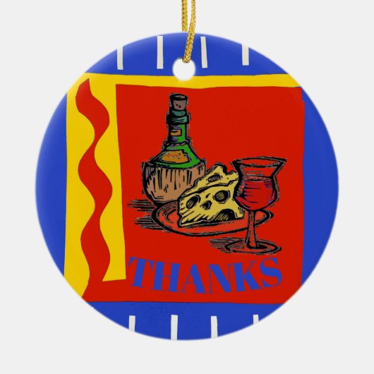 ワイン、追加、編集文字 セラミックオーナメント (正面)