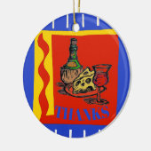 ワイン、追加、編集文字 セラミックオーナメント (左)