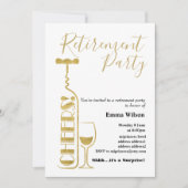 ワイン、退職の招待状 招待状 (正面)