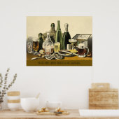 ワイン、酒類、ビール ポスター (キッチン)