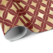 ワイン&金ゴールドカーニバルハーレクインパターン ラッピングペーパー (ロールコーナー)