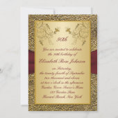 ワイン&金ゴールドメダリオン90誕生日招待状 招待状 (裏面)