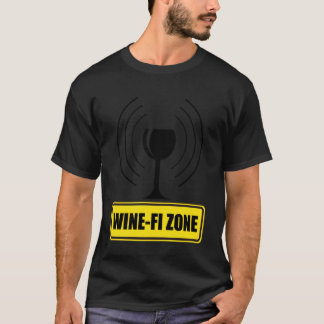 ワイン-Fi WiFi波 大人の ワイヤレス ローカル ワイナリー ネ Tシャツ