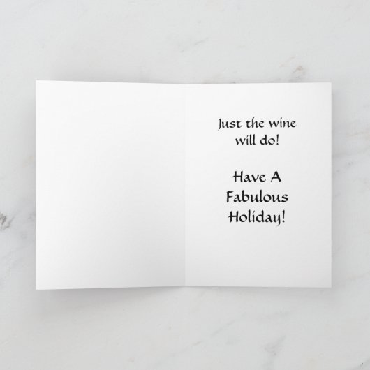 ワインDivaの"Just The Wine"素晴らしいクリスマス シーズンカード (内部)
