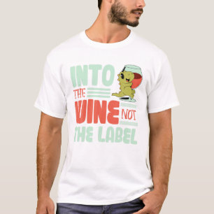 ワインI飲用ガラスラベルパーティー人間関係Alc Tシャツ