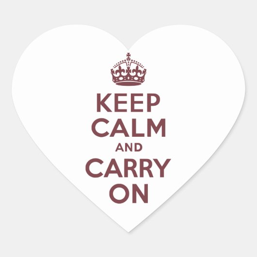 ワインKeep Calm and Carry On ハートシール (正面)
