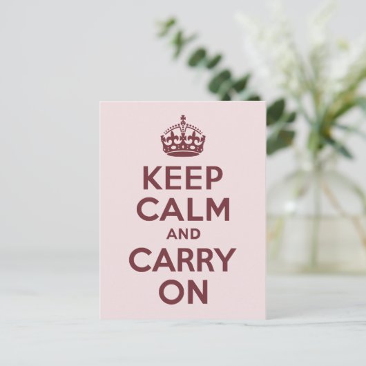 ワインKeep Calm and Carry On ポストカード (スタンド正面)